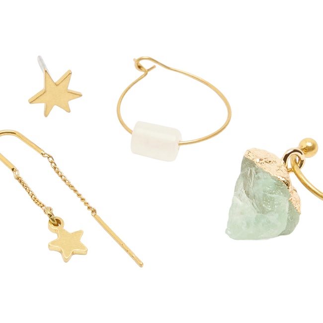 Женские золотые серьги Parfois артикул 237378 _HM FW2025 Фото ракурс 2 - Женские золотые серьги Parfois артикул 237378 _HM FW2025