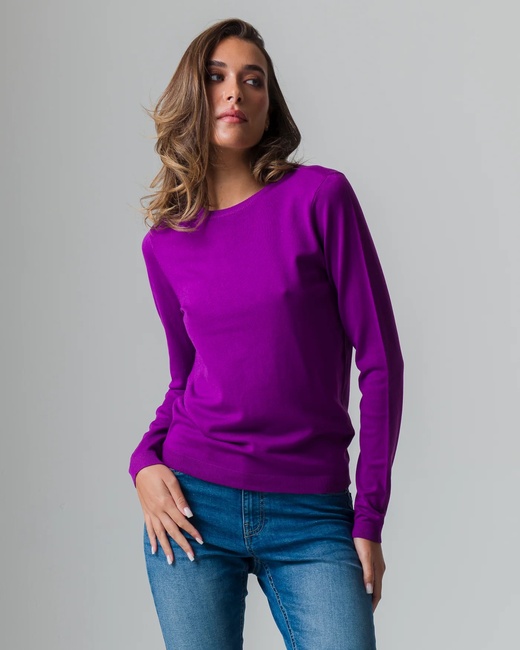 Женский фиолетовый джемпер Piazza Italia артикул 32339 Violet SS2025 Фото ракурс 1 - Женский фиолетовый джемпер Piazza Italia артикул 32339 Violet SS2025