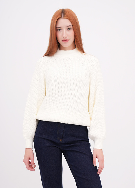 Жіночий молочний светр EQUILIBRI артикул W342 012 002 MILK FW2025 Фото ракурс 1 - Жіночий молочний светр EQUILIBRI артикул W342 012 002 MILK FW2025