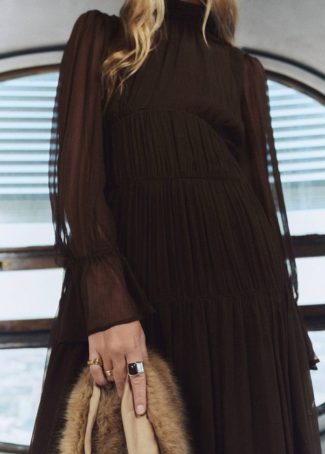 Жіноча коричнева сукня Mango артикул 17025815 32 1 season Фото ракурс 1 - Жіноча коричнева сукня Mango артикул 17025815 32 1 season