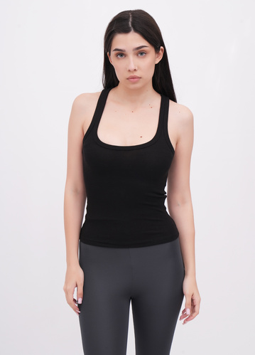 Фото ракурс 1 - Жіноча чорна майка EQUILIBRI артикул W211 020 000 Black FW2025