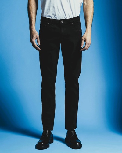 Фото ракурс 1 - Мужские черные штаны Piazza Italia артикул 65110 Black FW2025