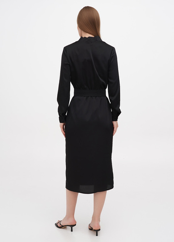 Фото ракурс 2 - Женское чёрное платье EQUILIBRI артикул SVT Dress Atlas Black FW2024