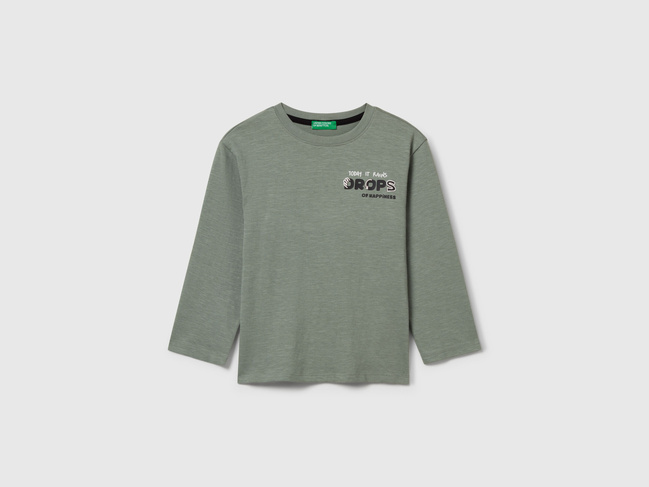 Фото ракурс 1 - Зеленый реглан для мальчиков Benetton артикул 3TAMG10KM.P 075 25A