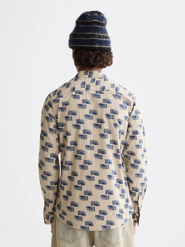 Фото ракурс 2 - Мужская бежевая рубашка SCOTCH & SODA артикул 181804 260 FW2025