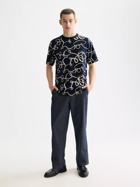 Фото ракурс 4 - Чоловіча синя футболка SCOTCH & SODA артикул 181301 401 FW2025