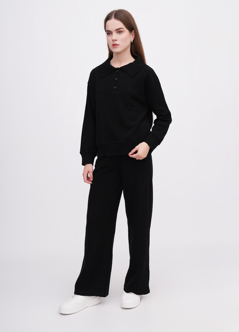 Женские черные штаны EQUILIBRI артикул W491 076 200 Black FW2025 Фото ракурс 1 - Женские черные штаны EQUILIBRI артикул W491 076 200 Black FW2025