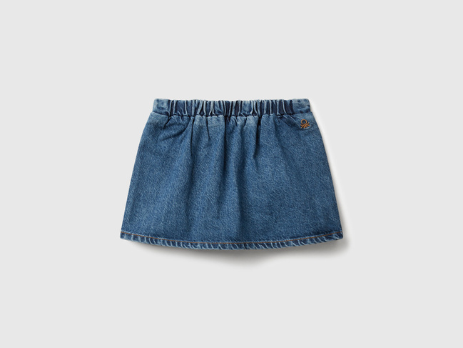 Синяя юбка для девочек Benetton артикул 488PG0018.P 901 25A Фото ракурс 2 - Синяя юбка для девочек Benetton артикул 488PG0018.P 901 25A