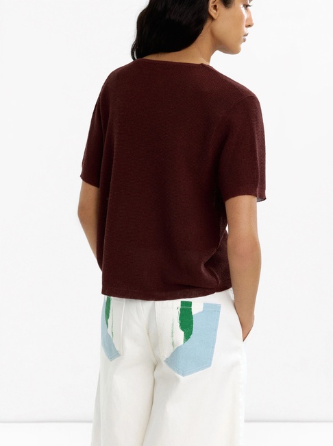 Фото ракурс 2 - Женский коричневый кардиган Parfois артикул 233936 _BN FW2025