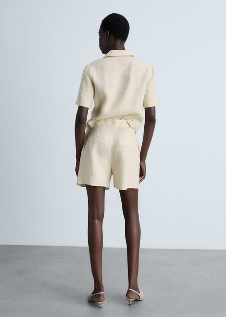 Жіночі бежеві шорти Mango артикул 87040591 08 8 season Фото ракурс 2 - Жіночі бежеві шорти Mango артикул 87040591 08 8 season