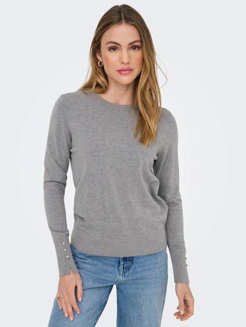 Жіночий сірий джемпер Only артикул 15312026 Medium Grey Melange FW2025 Фото ракурс 6 - Жіночий сірий джемпер Only артикул 15312026 Medium Grey Melange FW2025