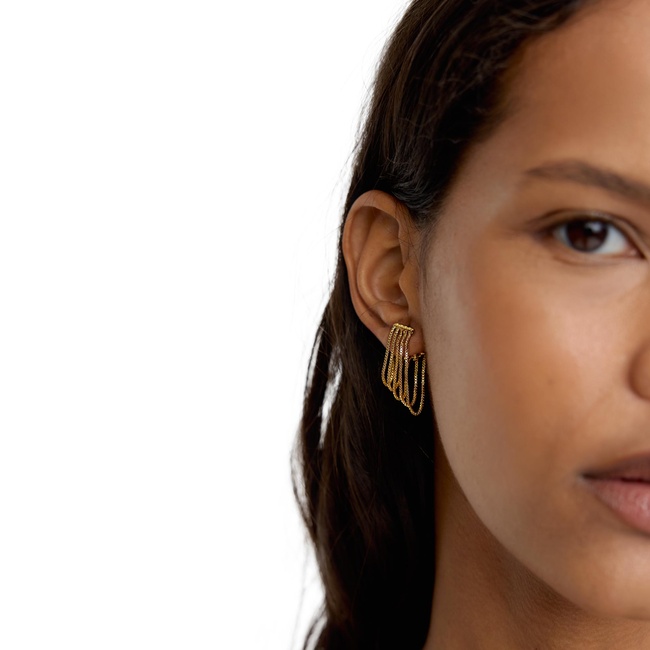 Фото ракурс 4 - Жіночі золоті сережки Parfois артикул 234151 _GD FW2025