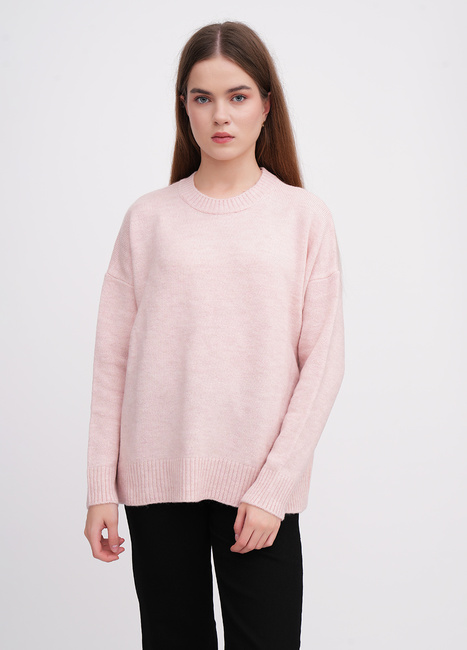 Женский розовый свитер EQUILIBRI артикул W342 077 000 Powder FW2025 Фото ракурс 1 - Женский розовый свитер EQUILIBRI артикул W342 077 000 Powder FW2025