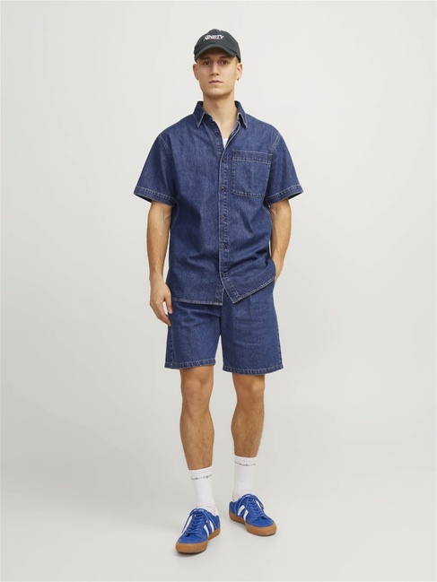 Фото ракурс 5 - Чоловічі сині шорти Jack & Jones  артикул 12250090 Blue denim SS2024