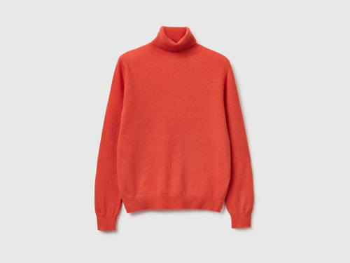 Фото ракурс 1 - Женская оранжевая водолазка Benetton артикул 1002D2348 0J2 25A