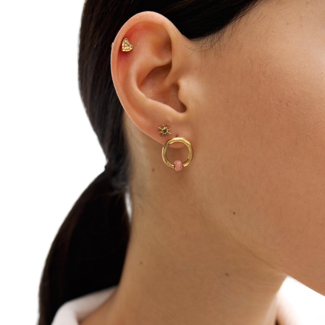 Жіночі золоті сережки Parfois артикул 237480 _GD FW2025 Фото ракурс 3 - Жіночі золоті сережки Parfois артикул 237480 _GD FW2025