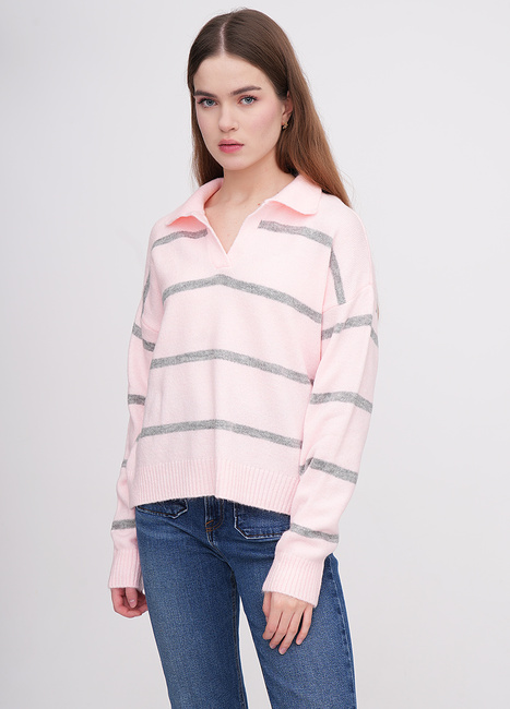 Фото ракурс 1 - Жіночий рожевий светр EQUILIBRI артикул BW342001 001 Pink FW2025