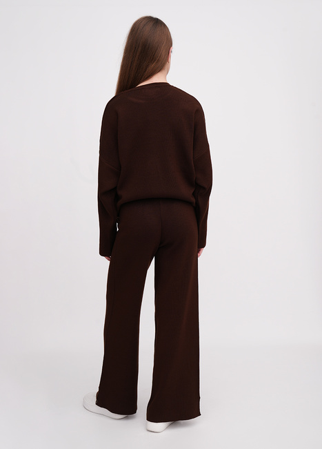 Жіночі коричневі штани EQUILIBRI артикул W391 055 200 Brown FW2025 Фото ракурс 4 - Жіночі коричневі штани EQUILIBRI артикул W391 055 200 Brown FW2025