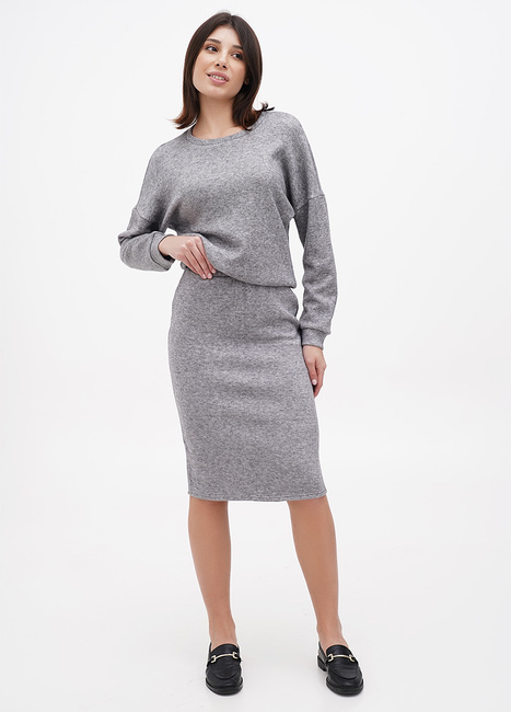 Фото ракурс 1 - Женская серая юбка EQUILIBRI артикул AZ Skirt AN Grey FW2023