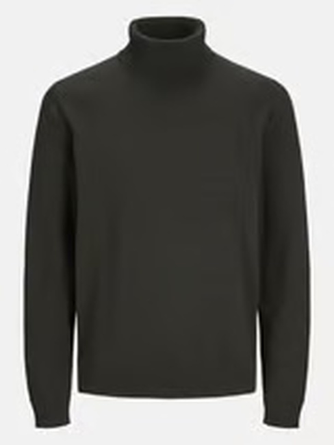 Фото ракурс 1 - Мужская зелёная водолазка Jack & Jones артикул 12258051 forest night FW2024