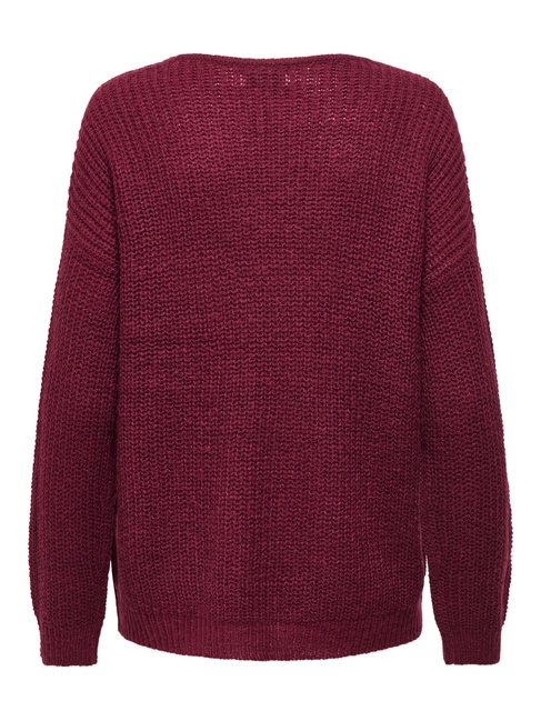 Жіночий бордовий джемпер Only артикул 15208245 Cabernet FW2025 Фото ракурс 4 - Жіночий бордовий джемпер Only артикул 15208245 Cabernet FW2025