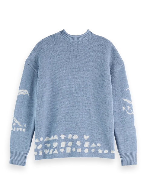 Фото ракурс 5 - Женский голубой свитшот SCOTCH & SODA артикул U9B00827T V441 FW2025