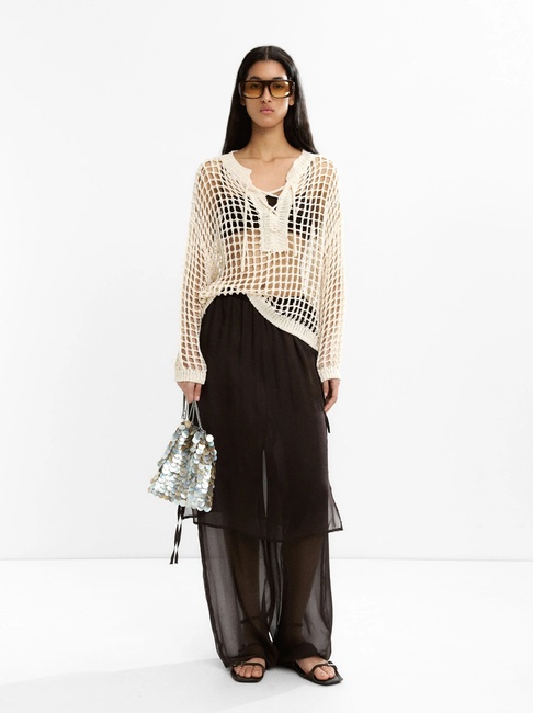 Жіночий білий светр Parfois артикул 233504 _WT FW2025 Фото ракурс 4 - Жіночий білий светр Parfois артикул 233504 _WT FW2025