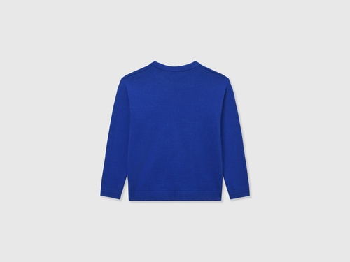 Фото ракурс 2 - Синий свитер Benetton для мальчиков артикул 120YC108S.G 19R 25A