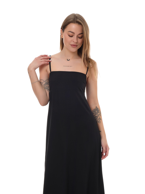Жіночий чорний сарафан EQUILIBRI артикул W451 012 000 Black SS2025 Фото ракурс 3 - Жіночий чорний сарафан EQUILIBRI артикул W451 012 000 Black SS2025
