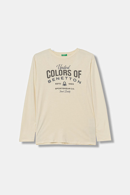 Фото ракурс 1 - Бежевий лонгслів для хлопчиків Benetton артикул 3ATNC10QU.G 3C9 25I
