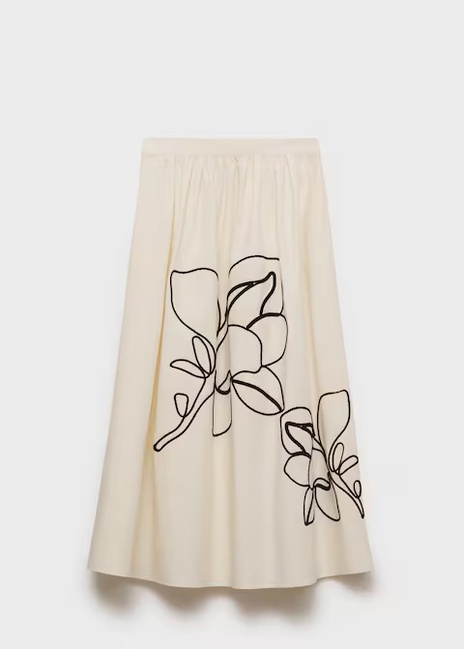 Фото ракурс 3 - Женская молочная юбка Mango артикул 17041174 02 1 season