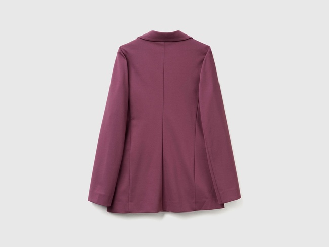 Жіночий бордовий пiджак Benetton артикул 27CKDW03D 1D3 25A Фото ракурс 2 - Жіночий бордовий пiджак Benetton артикул 27CKDW03D 1D3 25A