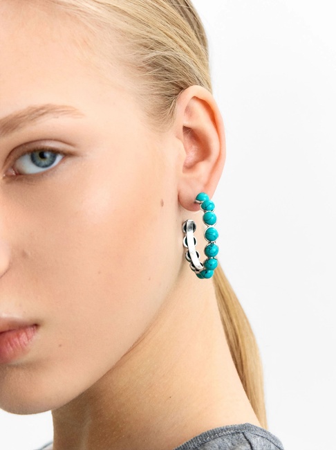 Фото ракурс 3 - Жіночі бірюзові сережки Parfois артикул 232529 _TQ SS2025