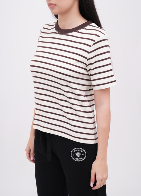 Фото ракурс 3 - Жіноча коричнева футболка EQUILIBRI артикул W213 103 000 Brown FW2025