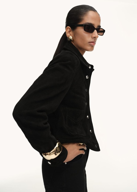 Женский черный жакет Mango артикул 17045788 99 1 season Фото ракурс 3 - Женский черный жакет Mango артикул 17045788 99 1 season