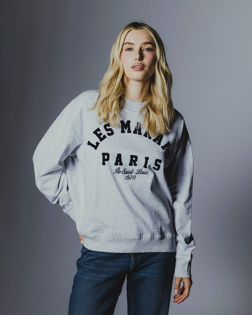 Фото ракурс 1 - Жіночий сірий світшот Piazza Italia артикул 62687 LIGHT GREY MELANGE FW2025