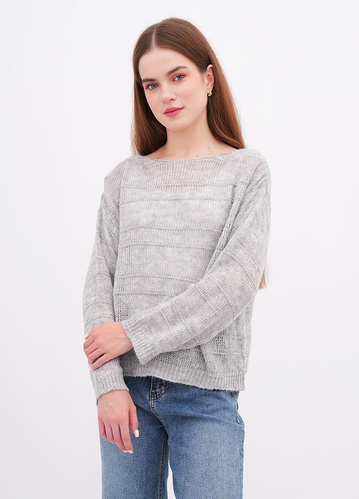 Фото ракурс 1 - Женский серый джемпер EQUILIBRI артикул W345 022 000 Grey FW2025