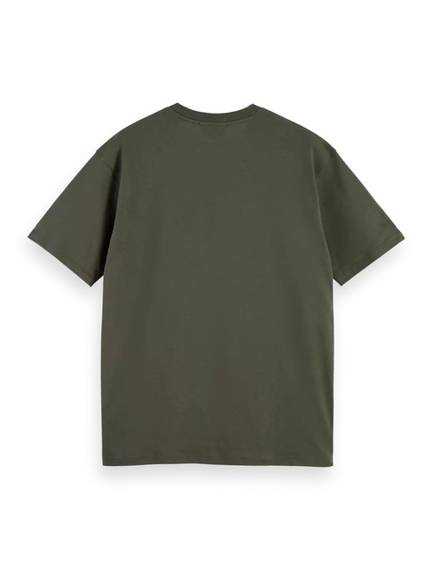 Чоловіча зелена футболка SCOTCH & SODA артикул 181300 300 FW2025 Фото ракурс 6 - Чоловіча зелена футболка SCOTCH & SODA артикул 181300 300 FW2025