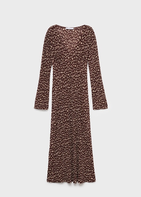 Женское коричневое платье Mango артикул 17045812 30 1 season Фото ракурс 4 - Женское коричневое платье Mango артикул 17045812 30 1 season