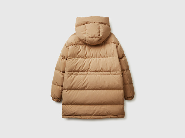 Фото ракурс 3 - Жіноча коричнева куртка Benetton артикул 22T6DN087 193 25A