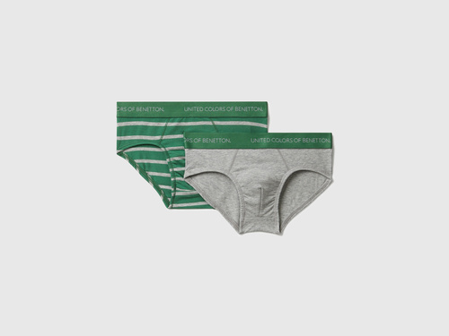 Фото ракурс 1 - Зелено-серые трусы Benetton для мальчиков артикул 3VPS0S02T 903 25A