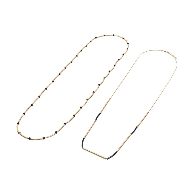 Жіноче золото-чорнe намисто Parfois артикул 239037 _BK FW2025 Фото ракурс 3 - Жіноче золото-чорнe намисто Parfois артикул 239037 _BK FW2025