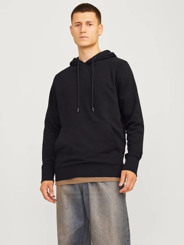 Фото ракурс 1 - Чоловіче чорнe худі Jack & Jones артикул 12256591 Black FW2024