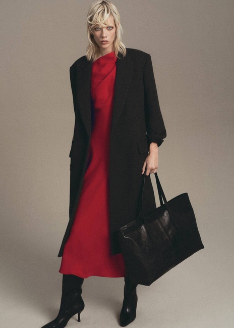 Женское красное платье Mango артикул 17047137 70 1 season Фото ракурс 3 - Женское красное платье Mango артикул 17047137 70 1 season