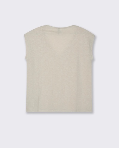 Фото ракурс 2 - Женская молочная футболка Piazza Italia артикул 62233 Gypsum white FW2025