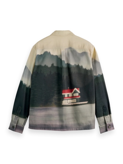 Фото ракурс 5 - Мужская черная рубашка SCOTCH & SODA артикул 180265 021 SS2025