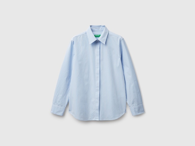 Фото ракурс 6 - Жіноча синя сорочка Benetton артикул 59T7DQ0BH 902 25A