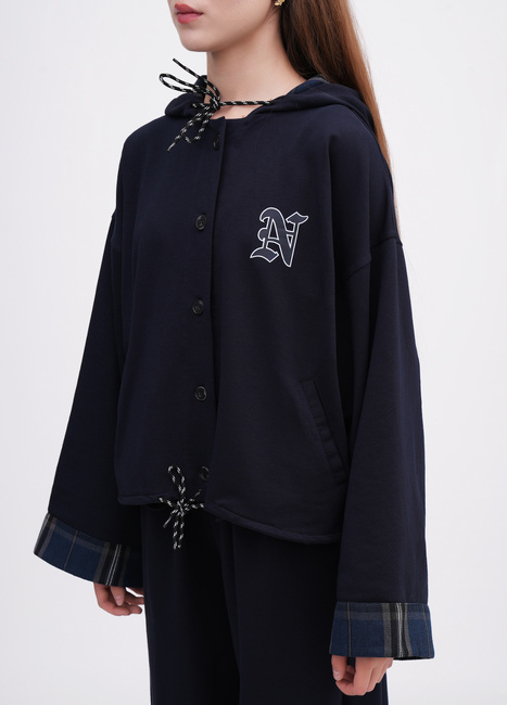 Фото ракурс 3 - Женская синяя олимпийка EQUILIBRI артикул NW291005 100 NAVY BLUE FW2025