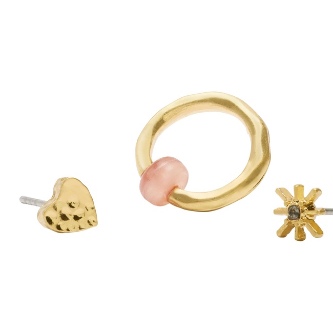 Жіночі золоті сережки Parfois артикул 237480 _GD FW2025 Фото ракурс 2 - Жіночі золоті сережки Parfois артикул 237480 _GD FW2025