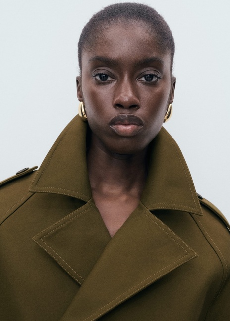 Жіночий хакі плащ Mango артикул 17045161 37 1 season Фото ракурс 4 - Жіночий хакі плащ Mango артикул 17045161 37 1 season